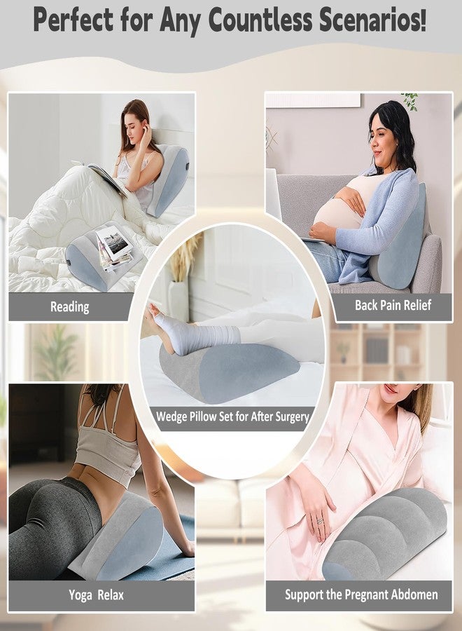 TheClover Inflatable Wedge Pillow for Acid Reflux & Snoring - Adjustable Height Bed Wedge Pillow, Portable PVC Wedge Cushions for Sleeping, Travel, Post Surgery Recovery, Back, Leg & Body Support - Image 3