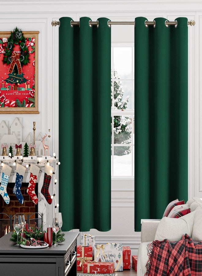 YoungsTex Emerald Green Blackout Curtains for Bedroom 72 Inch Length - Thermal Insulated Window Drapes with Grommet Room Darkening Privacy Christmas Decor for Living Room, 2 Panels, 42 x 72 Inch - Image 3