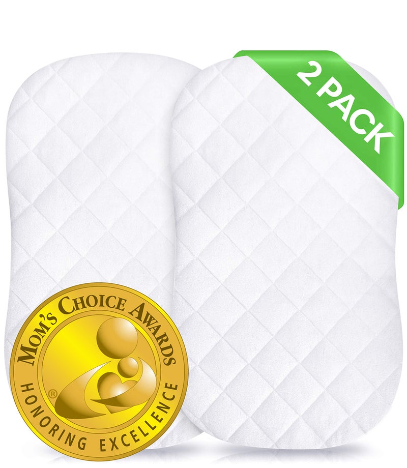 I LUV BAMBOO Baby Waterproof Bassinet Cover Compatible with Halo Bassinet Swivel Glide Premiere  Luxe Series Sleeper Mattress Pad  2 Pack  Secure Envelope Design  Silky Soft Mattress Protector