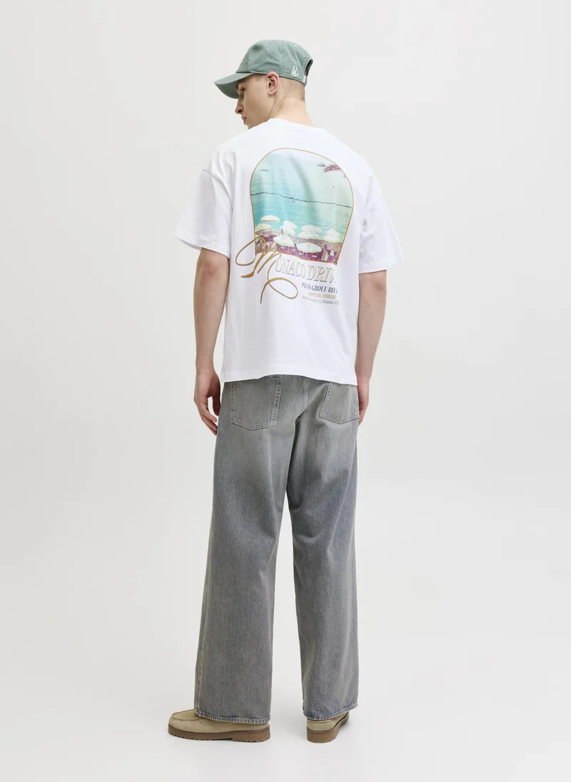 جاك اند جونز Graphic Loose Fit Crew Neck T-Shirt