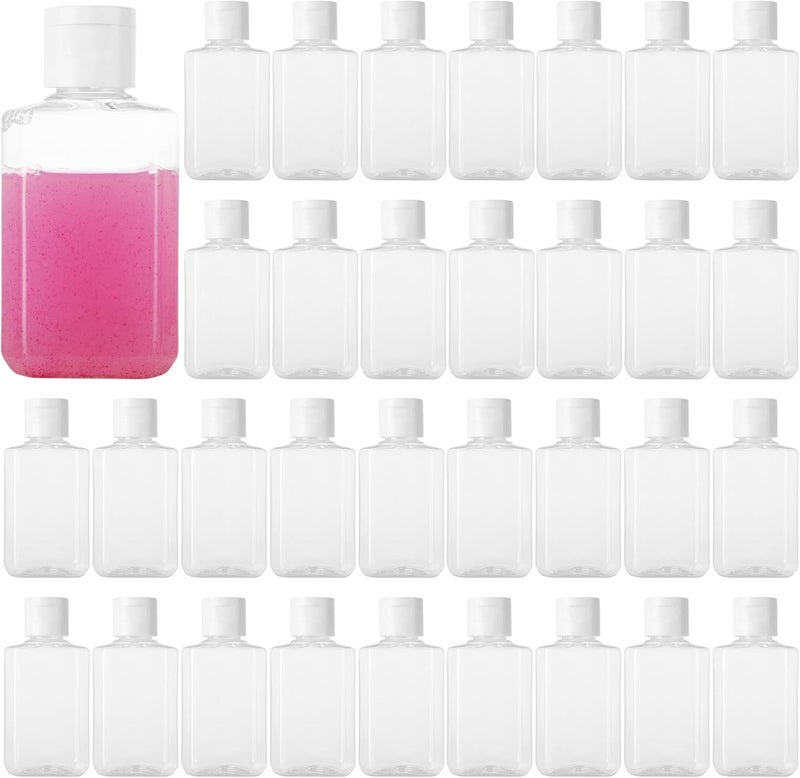SENENQU 120 Pack 2 Oz Plastic Refillable Bottles with Flip Cap Clear Hand Sanitizer Bottles Travel Size Bottles with Flip Cap Portable Reusable Containers with Lids for ShampooBody SoapToner Lotion  - Image 1