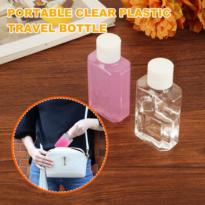 SENENQU 120 Pack 2 Oz Plastic Refillable Bottles with Flip Cap Clear Hand Sanitizer Bottles Travel Size Bottles with Flip Cap Portable Reusable Containers with Lids for ShampooBody SoapToner Lotion  - Image 5