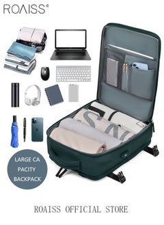 roaiss Travel Backpack for Men Women Carry On Backpack with USB Charging Port Shoe Compartment 15.6 Inch Laptop Backpack Flight Approved College School Bag Casual Daypack for Weekender Business Hiking  - Image 4