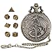 FLUEFOWL DragonSword DD Dice Set with Pocket Watch Case 7PCS Metal Dice Set for DND Mini Dice with Gifts Case Role Playing Board Games Accessories Gifts Gold - Image 2