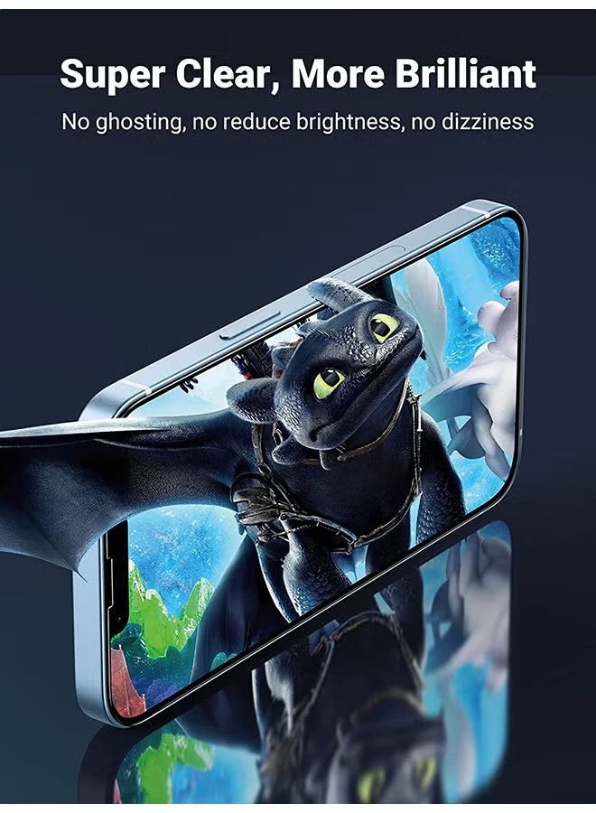 IAF iphone 14/iphone 13/iphone 13 pro privacy protector 2 pack for screen anti-scratch with alignment frame bubble free resistant tempe glass anti-spy protector film clear - Image 2