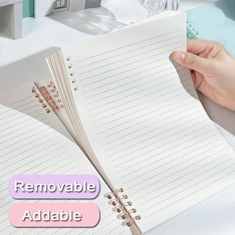 A5 Spiral Notebooks Set - 6 Pack with Replaceable Lined Paper in Morandi Colors - Image 4