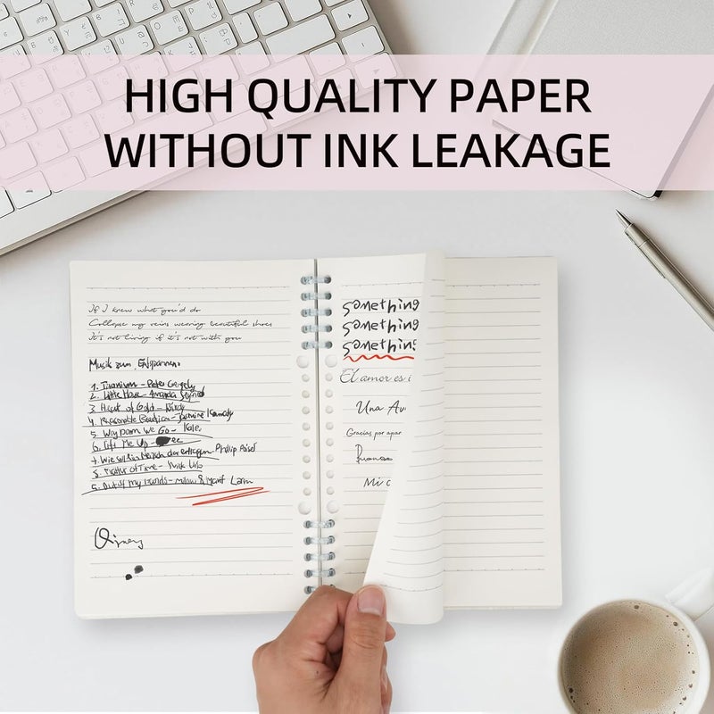 A5 Spiral Notebooks Set - 6 Pack with Replaceable Lined Paper in Morandi Colors - Image 3