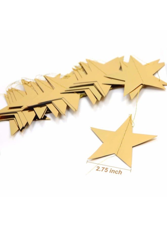 REOLAN Gold Star Garland Banner Decorations - 156 Feet Bright Gold Paper Garland Hanging Decorations, Glitter Gold Star Bunting Banner for Wedding, Birthday, Holiday, Christmas Party - Image 3