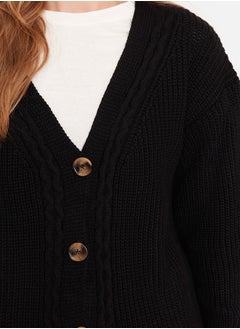 trendyol Black Basic Hair Knitted Knitwear Cardigan TWOAW23HI00627  - Image 4