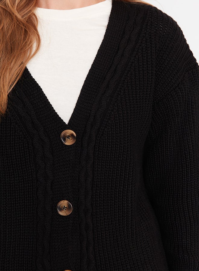 trendyol Black Basic Hair Knitted Knitwear Cardigan TWOAW23HI00627  - Image 4