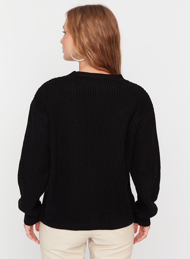 trendyol Black Basic Hair Knitted Knitwear Cardigan TWOAW23HI00627  - Image 5