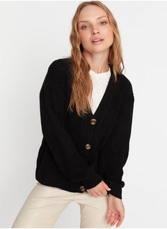 trendyol Black Basic Hair Knitted Knitwear Cardigan TWOAW23HI00627  - Image 2