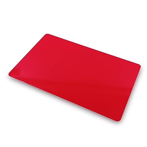 Ebamaz 50PCS Thick 0.45mm Aluminum Metal Business Cards Blanks 3.4 X2.13 inch for Customer Laser Engraving (Red, Blank) - Image 2