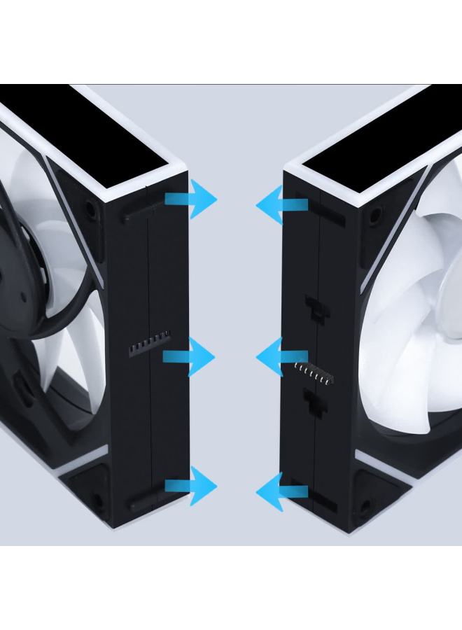 Sama Giant Wave Magnetic Building Block Fan Reverse Blade White 12cm Case Fan Wireless Splicing Argb Infinite Mirror 28mm Thickness Pwm Temperature Control Pbt Fan Blades 8 Shock Absorbing Pads - Image 5