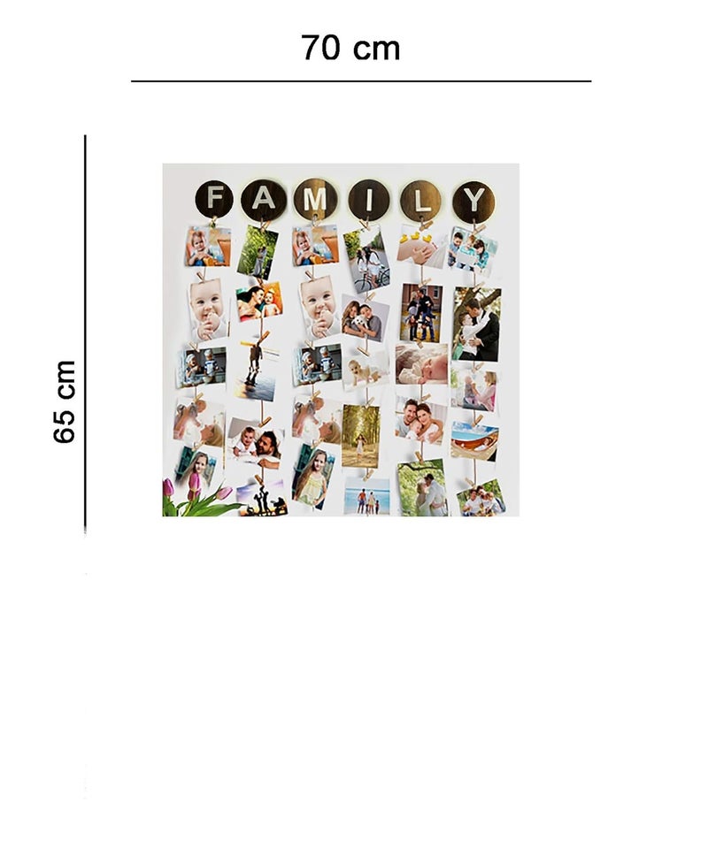 VAH Picture Photo Frame for Wall Decor Photos Pictures Organizer Hanging Photo album with Wood Clips Wall Hanging with Wall Dcor - Image 5