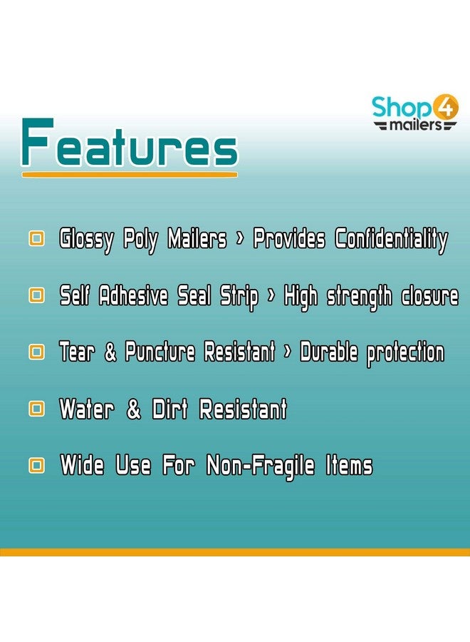 شوب فور مايلرز 10 × 13 أكياس بريدية بلاستيكية لامعة مزخرفة شكرًا لك، مظروف بريدي مقاوم للماء، 2 مل، ختم لاصق دائم (100 حزمة متعددة اللغات) - Image 3