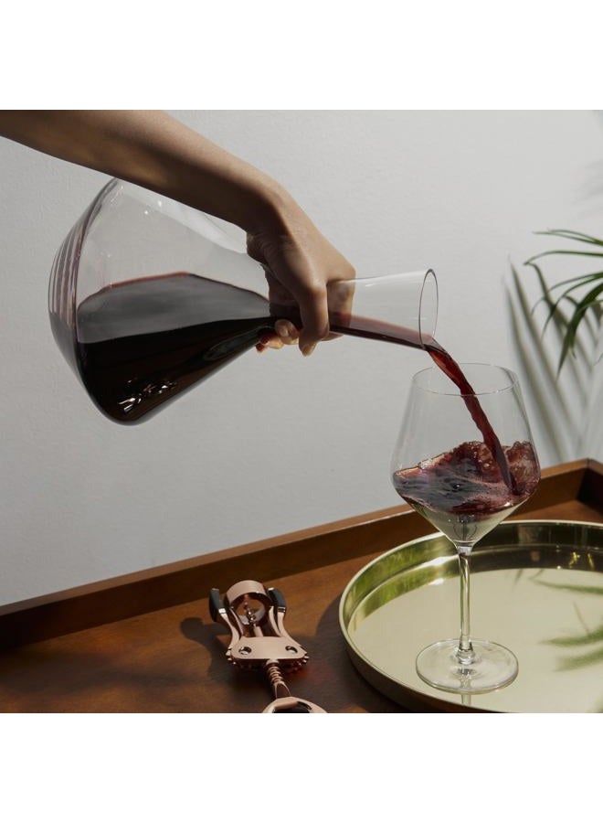 Viski Angled Wine Decanter, Glass Pitcher for Red and White Wine, Wine Carafe, Perfect for Wine Lovers, Set of 1, 60oz - Image 5