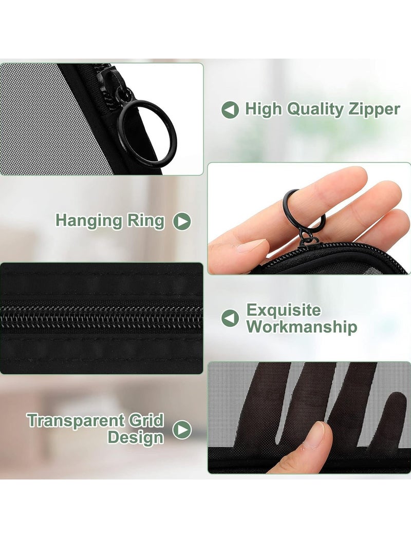 Oasisgalore 4Pcs Mesh Travel Toiletry Bag Makeup Bag Coin Purse Mesh Zipper Pouch for Daily Travel - Image 4