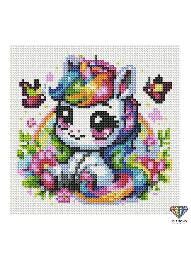 Diamond Painting Kit 5D Diamond Art Set for Kids & Adults DIY Wall Decor Craft,  Baby Unicorn Design, Acrylic Diamonds, Adhesive Canvas with Wooden Frame, Relaxing Hobby Art Kit, 20x20 cm - Image 4