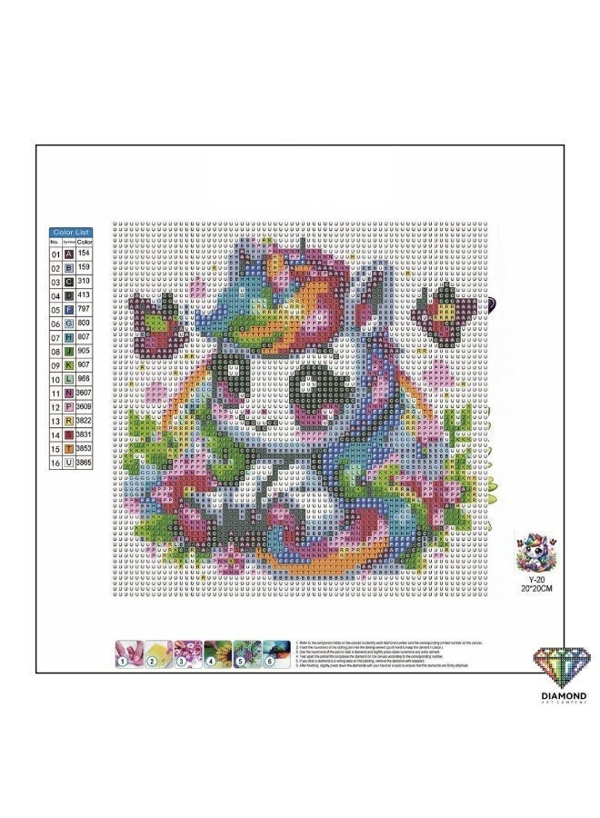 Diamond Painting Kit 5D Diamond Art Set for Kids & Adults DIY Wall Decor Craft,  Baby Unicorn Design, Acrylic Diamonds, Adhesive Canvas with Wooden Frame, Relaxing Hobby Art Kit, 20x20 cm - Image 5