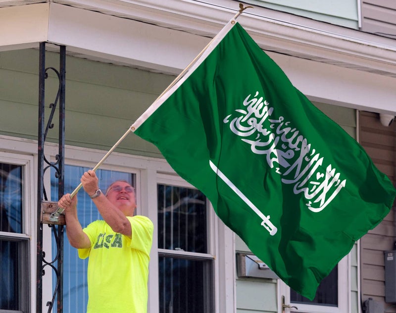 rhungift Saudi Arabia Flag 3x5 Ft Outdoor Large, Moderate-Outdoor 100D Polyester,Canvas Header and Double Stitched - Kingdom of Saudi Arabia Flags Banner House Decoration Yard Gift - Image 5