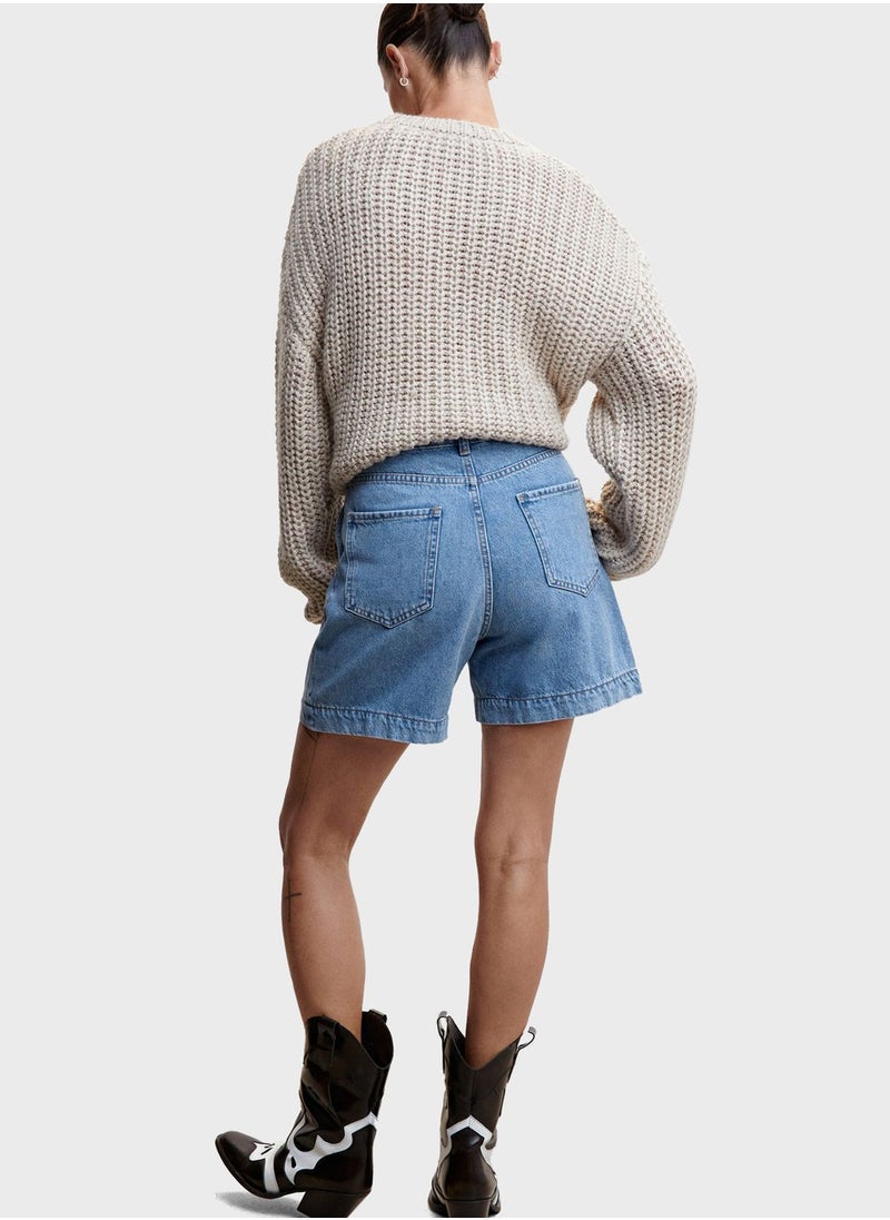 MANGO - High Waist Shorts - Image 1