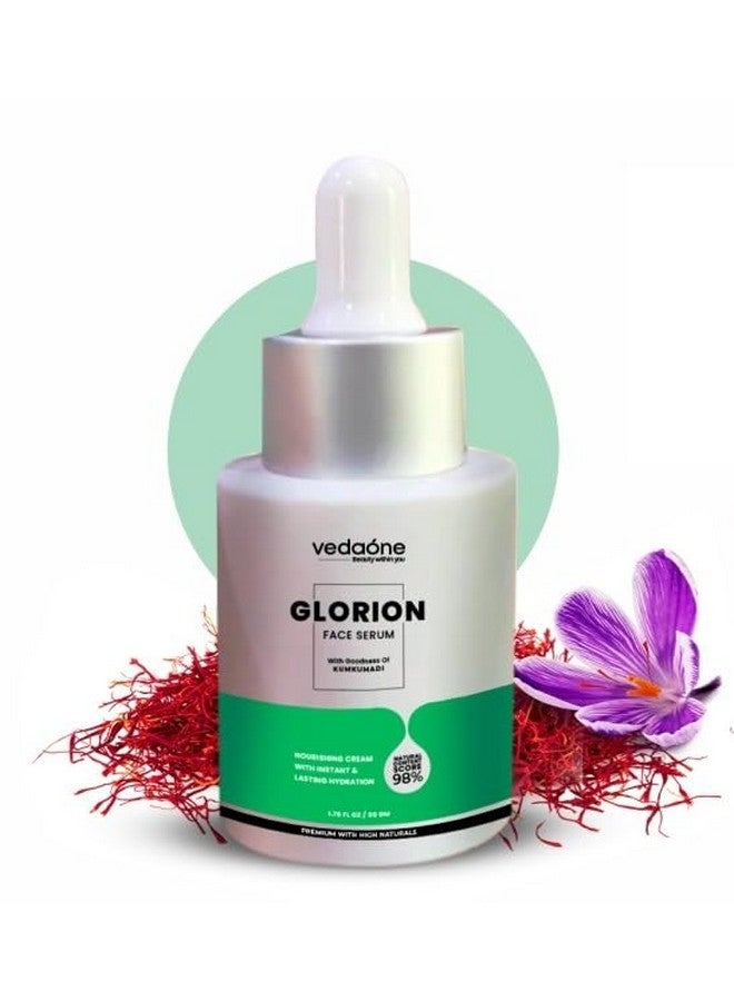 VEDAONE Glorion Radiance Face Serum with Kumkumadi & Niacinamide, Brightens, Hydrates, Reduces Pigmentation, Anti-Aging, 30ml - Image 1