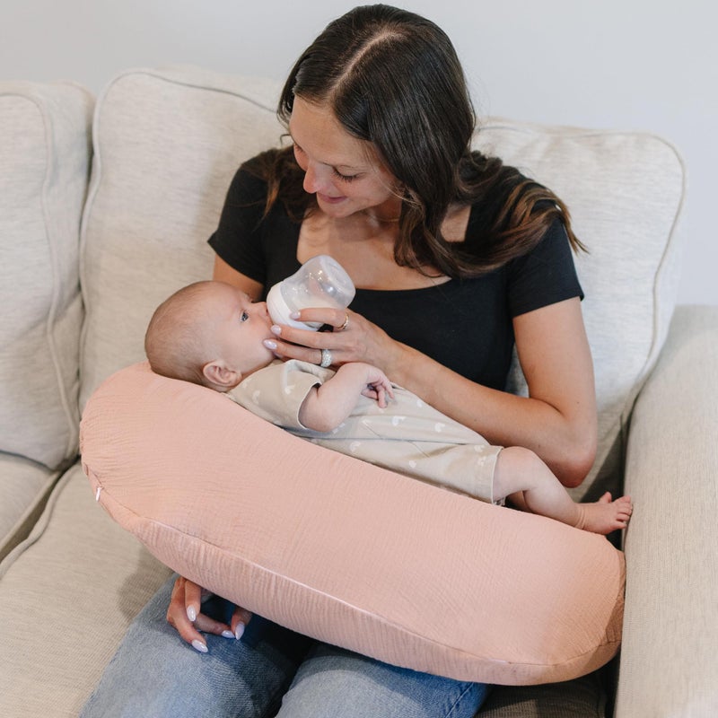 Konssy Muslin Nursing Pillow Covers, 100% Cotton Soft & Adorable Covers for Breastfeeding Pillows, Slipcovers for Newborn Baby Boys & Girls - Image 2