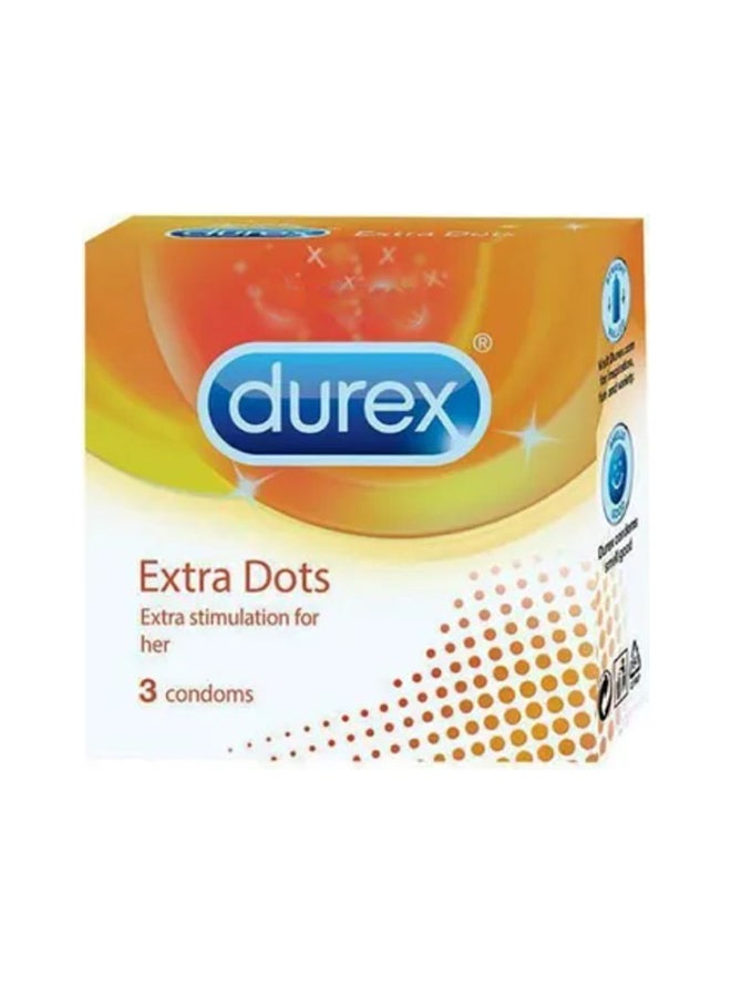 Durex Pack Of 3 Extra Dotted Condoms - Image 1