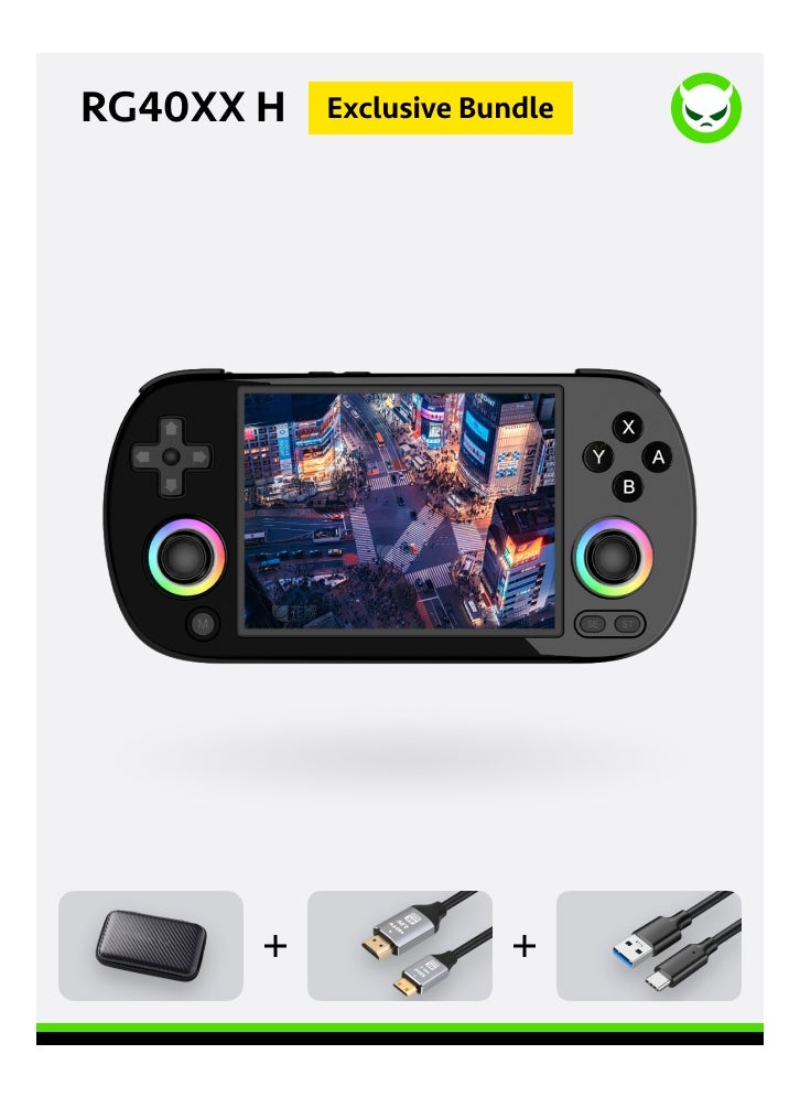 ANBERNIC  - Anbernic RG40XX H Handheld Game Console 4.0 IPS Screen -Linux 64-bit-H700 quad-core ARM Cortex-A53 1.5GHz Frequency- core 3200mAh 5G WiFi Bluetooth HDMI Output 【Black-64G Emulators Over 5000 Games Pre-installed 】 - Image 1