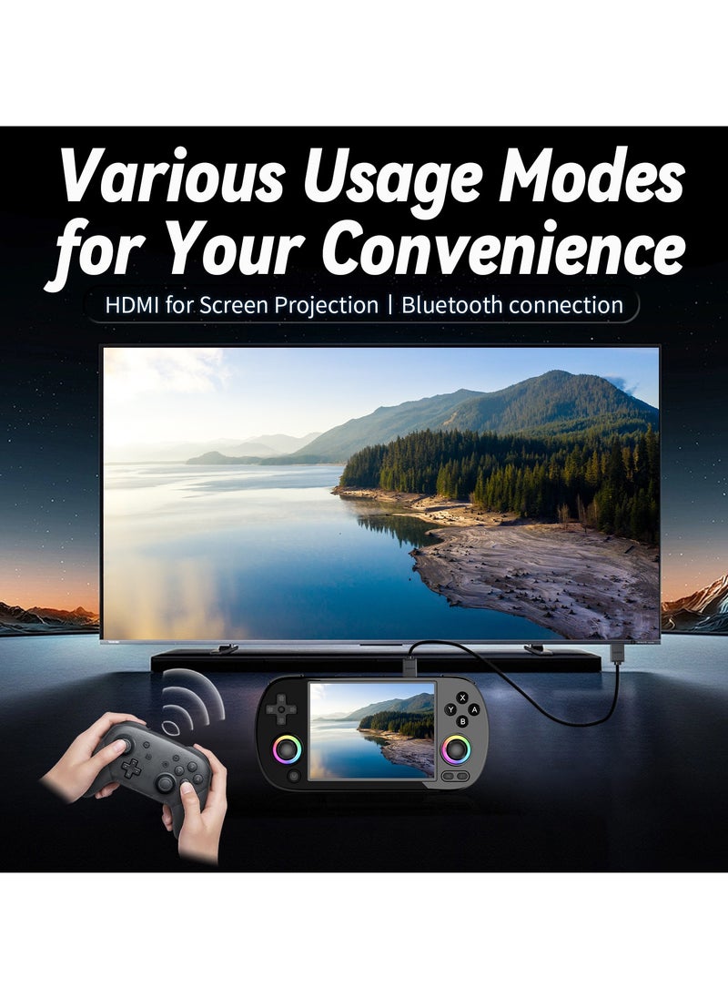 ANBERNIC  - Anbernic RG40XX H Handheld Game Console 4.0 IPS Screen -Linux 64-bit-H700 quad-core ARM Cortex-A53 1.5GHz Frequency- core 3200mAh 5G WiFi Bluetooth HDMI Output 【Black-64G Emulators Over 5000 Games Pre-installed 】 - Image 1
