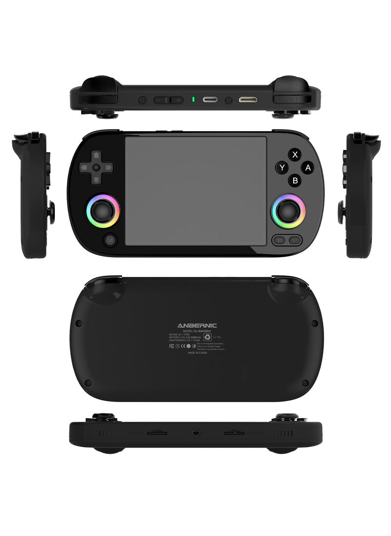 ANBERNIC  - Anbernic RG40XX H Handheld Game Console 4.0 IPS Screen -Linux 64-bit-H700 quad-core ARM Cortex-A53 1.5GHz Frequency- core 3200mAh 5G WiFi Bluetooth HDMI Output 【Black-64G Emulators Over 5000 Games Pre-installed 】 - Image 1
