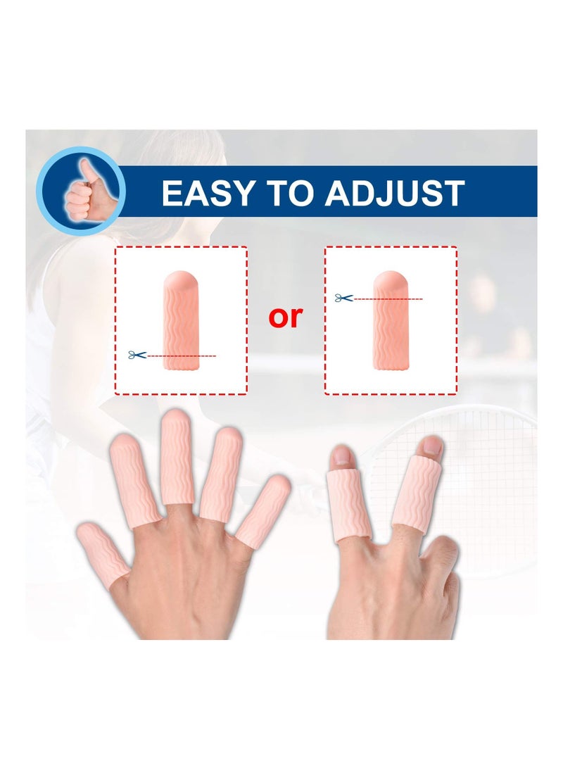 SYOSI Finger Cots, Gel Finger Tips Protector, Finger Sleeves Great for Finger Cracking, Dermatitis, Psoriasis, Hand Eczema and More 14Pcs - Image 4