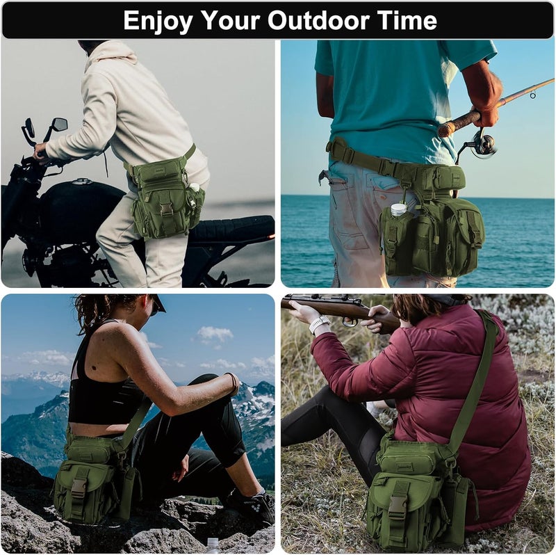 Jueachy Drop Leg Bag for Men Tactical Metal Detecting Thigh Pack with Water Bottle Pouch - Image 3