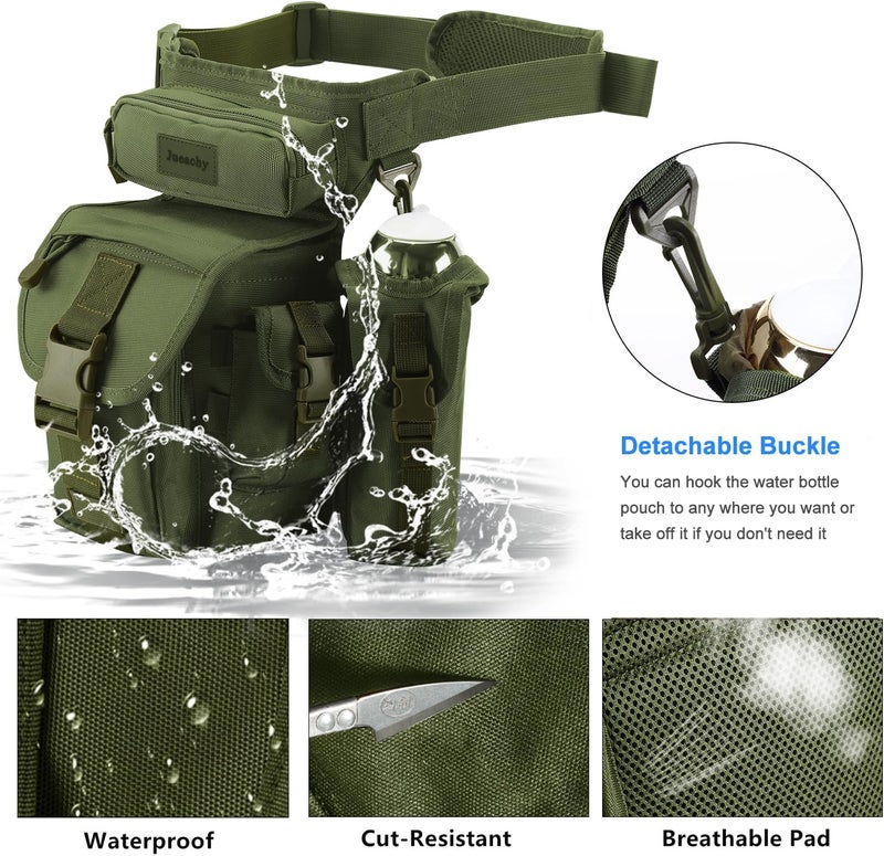 Jueachy Drop Leg Bag for Men Tactical Metal Detecting Thigh Pack with Water Bottle Pouch - Image 4