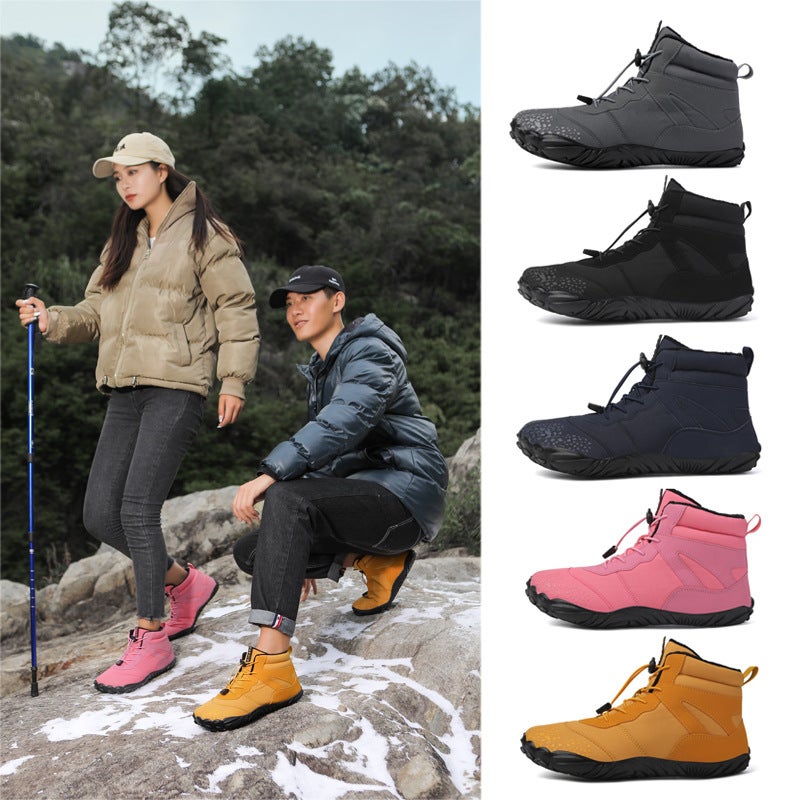 High-Top Snow Boots New Outdoor Hiking Camping Hiking Shoes Skiing Non-Slip Fleece-Lined Warm Plus Size Cotton Shoes - Image 2