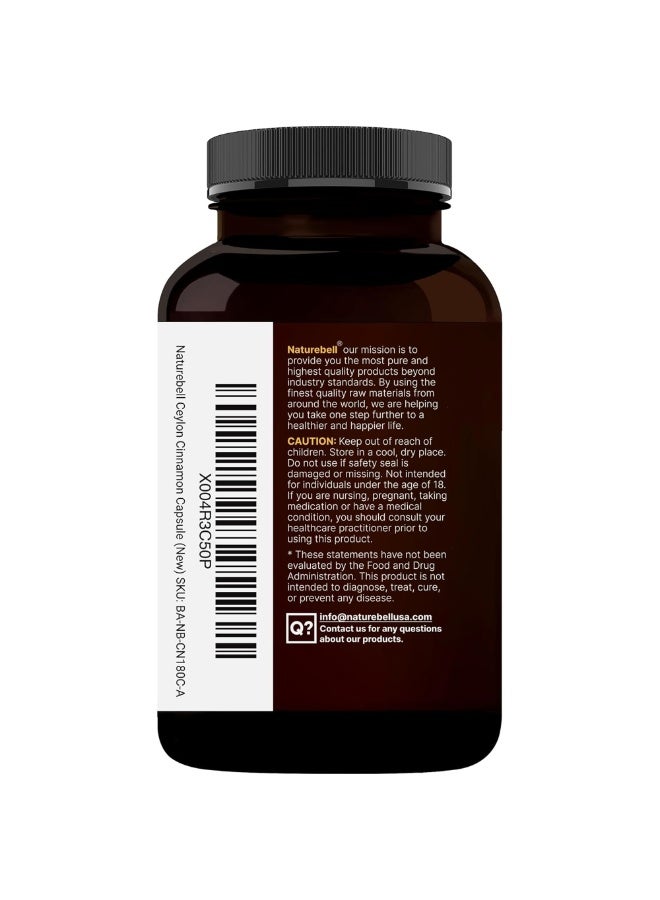 نايتشر بيل NatureBell Ceylon Cinnamon + Bitter Melon – 240 Capsules - Image 3