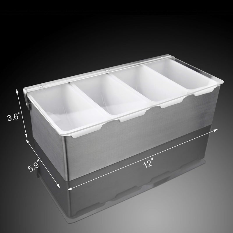 New Star Foodservice New Star Foodservice 48025 Stainless Steel Condiment Dispenser with 4 Compartments (NO ICE Tray Included)  - Image 2