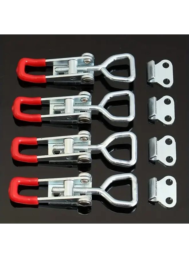 4pcs Quick Release Ratchet Buckle Clips Silvery Adjustable Metal For Compactors Boxes - Image 2