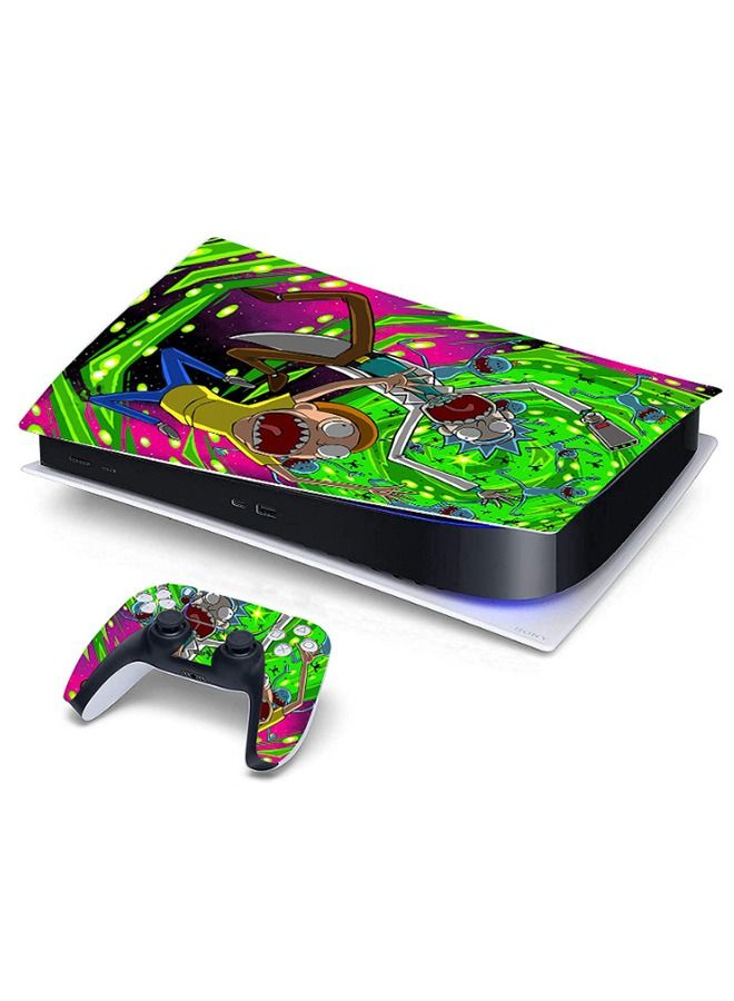 Sony PS5 Digital Version Skin for Console and Controllers Vinyl Sticker Durable Scratch Resistant Bubble-Free Console Skin & Controller Skin Bundle  - Image 2