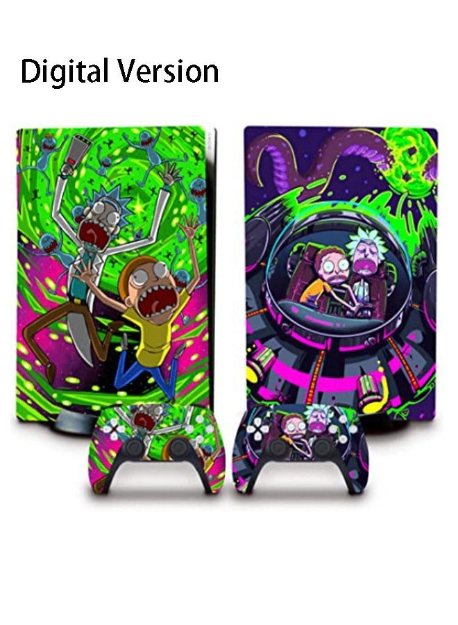 Sony PS5 Digital Version Skin for Console and Controllers Vinyl Sticker Durable Scratch Resistant Bubble-Free Console Skin & Controller Skin Bundle  - Image 1