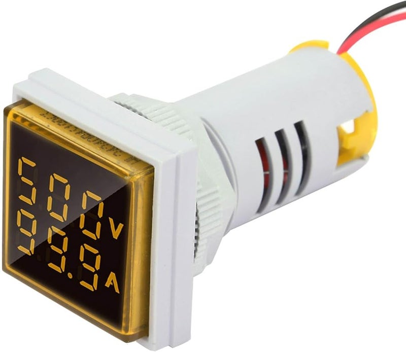 Yellow LED Digital Display AC Voltage Current Meter Indicator 0 100A Easy Home Use - Image 3