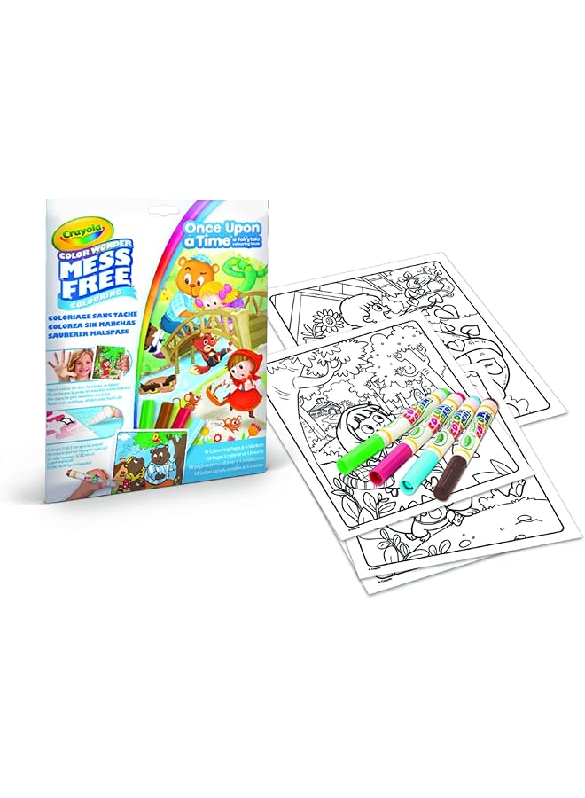 Crayola Color Wonder Set Once Upon A Time Coloring Book 4 Markers - Image 1