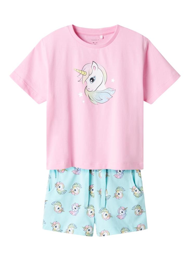 NAME IT Kids Graphic Crew Neck T-Shirt And Short Set  - Image 1