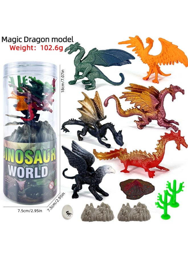 NIBEMINENT Realistic Warcraft Dragon Model Toy - Fantasy Dragon Figurine, Western Giant Dragon Display Statue, Collectible Action Figure Set