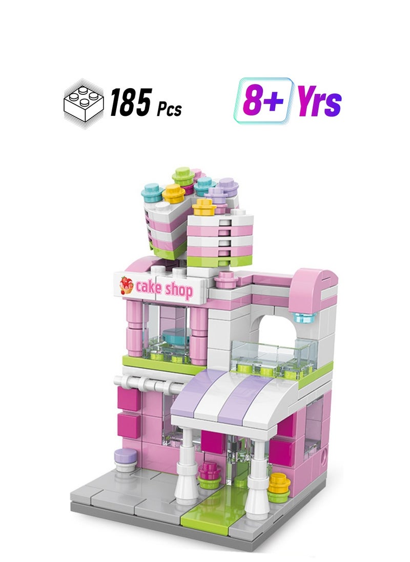 Cake Shop 185pcs Street View Series Building Block Assembly Kit Game And Engineering Toys, Home Decoration, Building Model Creative Gift  - Image 1