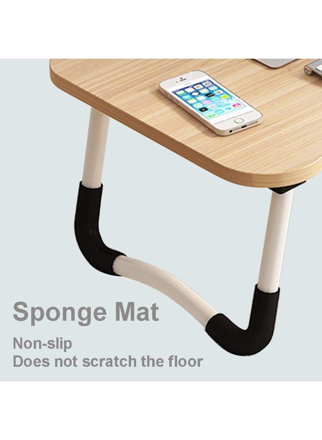 Home Office Lap Desk with Storage Drawer, Cup and Phone Holder, Laptop Bed Tray Table, 23.6" Foldable Desk, Laptop Stand for Breakfast, Working, Writing, Gaming and Drawing - Image 4