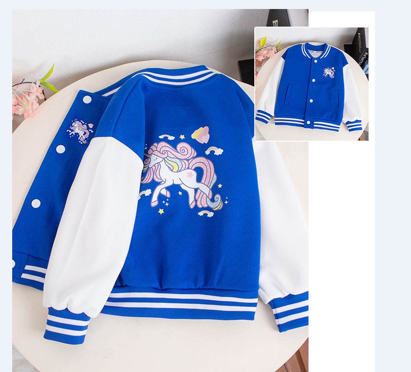 Girls Baseball Suit Jacket Spring Children'S Western Style Korean Style Fashionable Cardigan Jacket Top - Image 1