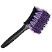 YeewayVeh Pro Tire Cleaning Brush Stiff Mixed Bristles Tire Cleaner Short Handle Scrub Brush for Cleaning Sidewalls Rubber Mats Wheels AntiDeformation Tyre Detailing Tool PurpleBlack - Image 2