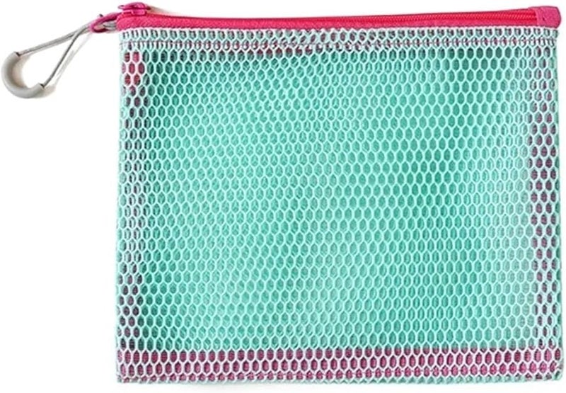 Green Large 2Pcs Mesh Travel Makeup Bag Cosmetic Storage Organizer Women Zipper Purses - Image 1